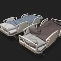 High Quality Mobile Medical Beds With Adjustable Side Rails And Washable Mattress Covers