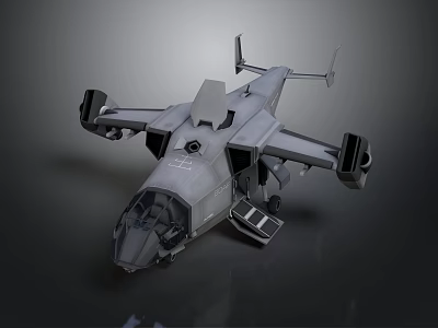 Gray Aerospace Spacecraft 3D Model With Cockpit And Interstellar Wings Design 3d model