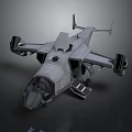 Gray Aerospace Spacecraft 3D Model With Cockpit And Interstellar Wings Design