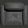 Modern Gray Upholstered Armchair With Soft Fabric Comfortable Seating And Simple Design