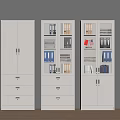 Modern White Office File Cabinets With Glass Doors Drawers And Storage Folders