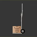 Metal Hand Truck With Orange Box For Transport And Logistics Operations