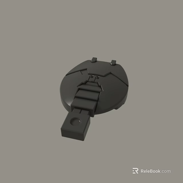 Black Circular Mechanical Part 3D Model With Stepped Structure And Base Hole Design 3d model 