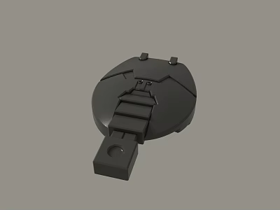 Black Circular Mechanical Part 3D Model With Stepped Structure And Base Hole Design 3d model