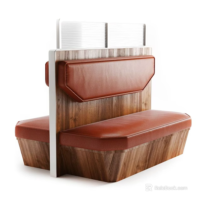 Modern Brown Leather Sectional Sofa With Wooden Frame And Comfortable Backrest Design 3d model