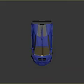 Blue Sports Car With Golden Windows Rear Wing And Sleek Aerodynamic Design