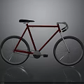 Sleek Red Bicycle With Black Seat And Silver Wheels Minimalist Design