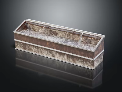 Vintage Industrial Metal Refrigerator Freezer With Textured Surface And Divided Compartments 3d model