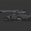 Futuristic Tank With Streamlined Hull Turret Heavy Cannon Tracks And Armor Plating
