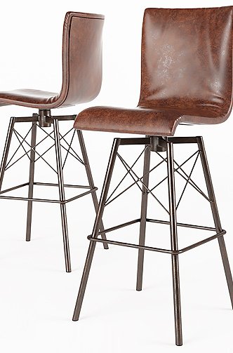 Industrial LOFT Bar Chair Bar Chair Combination 3d model