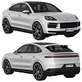 Porsche SUV White Exterior Design Front And Rear Views 3d model