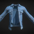 Casual Denim Jacket With Open Front Pockets And Classic Style