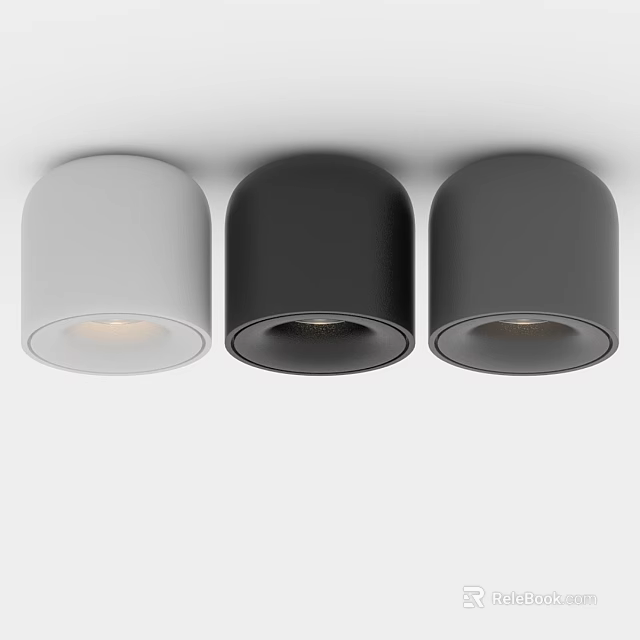 Sleek Modern White Black Recessed Downlights Spotlights Ceiling Design 3d model 
