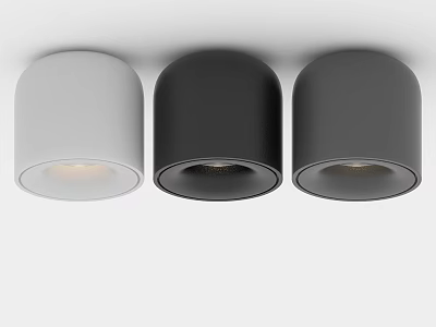 Sleek Modern White Black Recessed Downlights Spotlights Ceiling Design 3d model