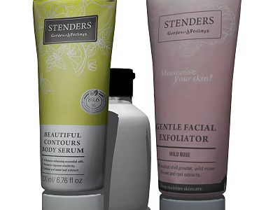 STENDERS Bathroom Accessories With Body Cream And Gentle Facial Exfoliator Products 3d model