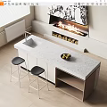 Modern Bar Chair Combination Bar Chair Combination 3d model