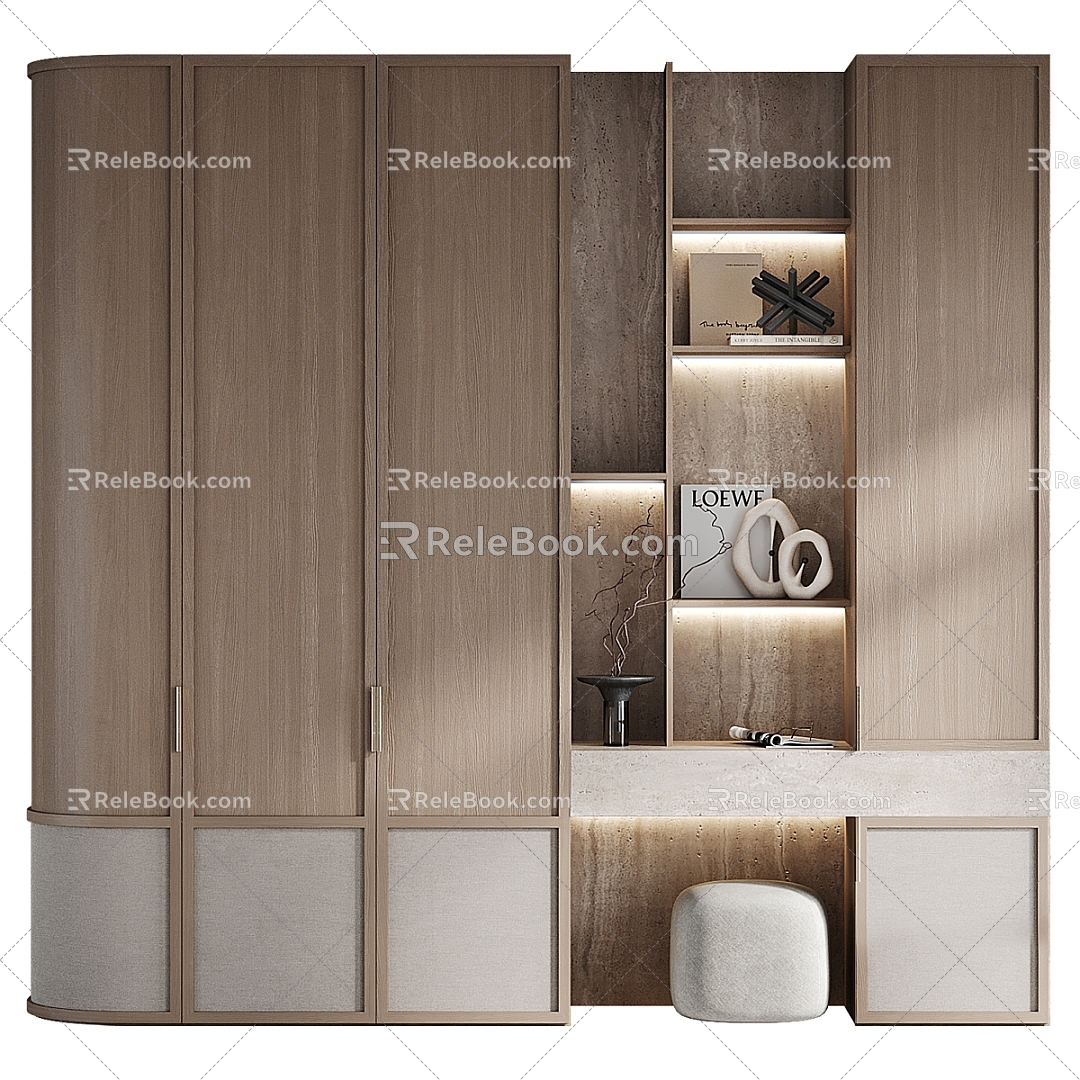 Wardrobe Decorative Cabinet Bookcase 3d model