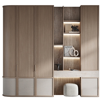 Wardrobe Decorative Cabinet Bookcase 3d model