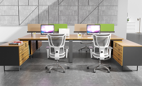 Modern Office Desk Chair Desk Card 3d model