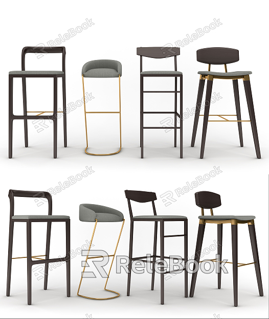 Modern Bar Chair Bar Chair Combination model