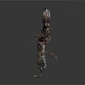 Humanoid Character Merged With Mythical Creature Tentacles Clawed Limbs And Spiked Wings Design