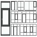 Various Casement Windows In Different Styles With Frames Glass And Configurations 3d model