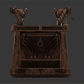 Vintage Office Appliance Featuring Mechanical Structure Copper Finish and Transparent Typing Component