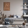 Modern Kids Room Interior With Bed Desk Chair Artwork And Playful Toys On Rug