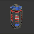 Tactical AR15-7 Device With Blue Top Red Black Frame And Grid Structure