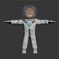 Game Movie Character Cat Astronaut With White Spacesuit Blue Eyes Transparent Helmet And Outstretched Arms