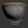 Helmet Shaped Metallic Household Item With Copper Trim And Silver Finish For Home Decor