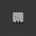 White Enclosed Utility Trailer With Yellow Warning Light Hitch And Wheels 3d model