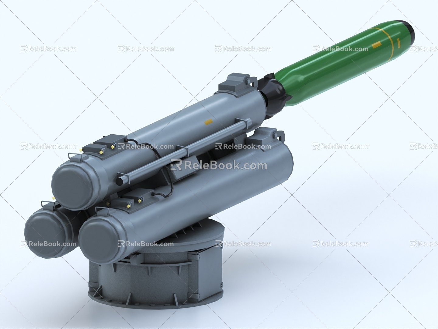 Missile anti-aircraft artillery missile launch rocket artillery rocket 3d model