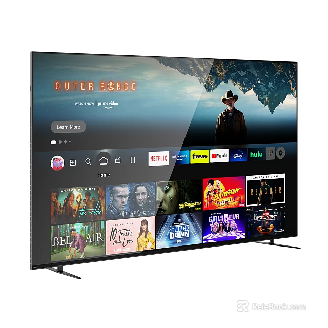 Modern Smart Television Displaying Popular Streaming Services Shows and Outer Range 3d model