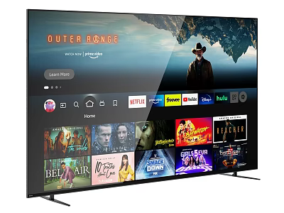 Modern Smart Television Displaying Popular Streaming Services Shows and Outer Range 3d model