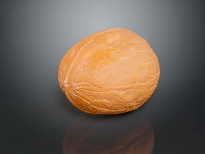 Shelled Walnut With Natural Surface Texture On Dark Background Showing Reflection 3d model