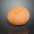 Shelled Walnut With Natural Surface Texture On Dark Background Showing Reflection