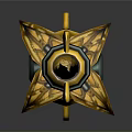 Golden Spiral Blade Sword With Decorative Hilt Ornate Design Against Grey Gradient Background