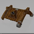 Wooden Structural Component With Cross Beams Gray Support Blocks And Textured Design