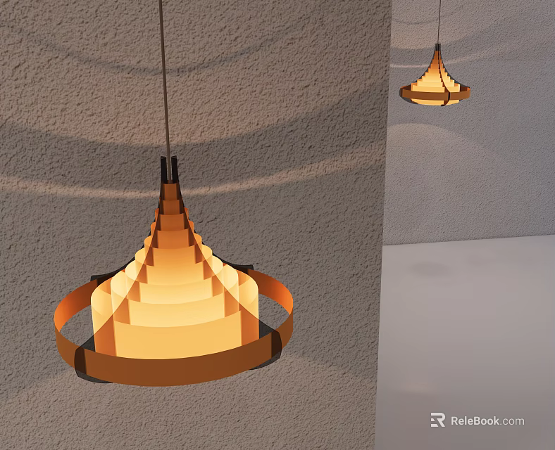 Modern Geometric Chandelier Design With Warm Light And Layered Structure For Home Interior 3d model 