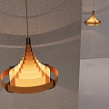 Modern Geometric Chandelier Design With Warm Light And Layered Structure For Home Interior