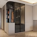 Modern Wardrobe Interior Design with Glass Doors Hanging Area and Storage Drawers
