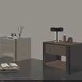 Contemporary Bedside Tables With Drawer Open Shelf Table Lamp Aromatherapy And Open Book