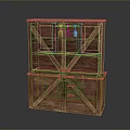 Rustic Wooden Crates Stacked For Home Storage And Decorative Use 3d model