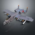 Gray Fighter Jet Model With Two Engines Missiles Under Wings And Red Tail Emblem