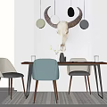 Nordic Dining Table and Chair Combination 3d model