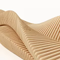 Wooden Outdoor Chair With Modern Wavy Design For Garden And Patio Use