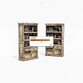 Vintage Bookcases With Multiple Shelves Books Decorative Items And Storage Drawers