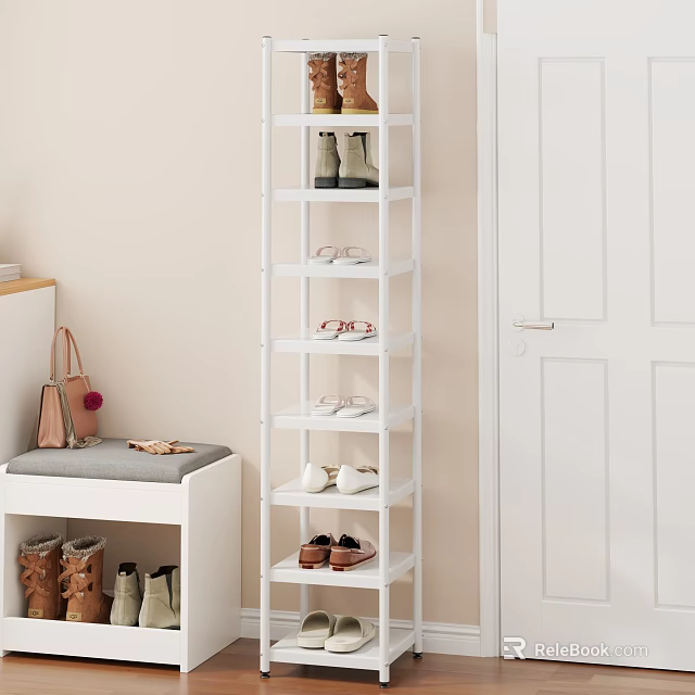 Iron Shoe Rack For Entryway Shoe Storage 3d model 