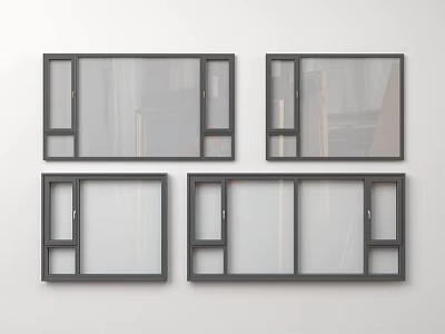 Modern windows, casement windows, floor-to-ceiling windows, balcony windows, aluminum alloy windows, windows and doors 3d model